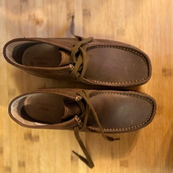 Clarks Men's Stinson Hi Chukka Boot Brown Oiled Leather – Wallabees - Picture 7 of 16